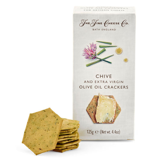 Crackers aux Ciboulettes et Huile d'Olive Extra Vierge de The Fine Cheese Co, Bath, Angleterre